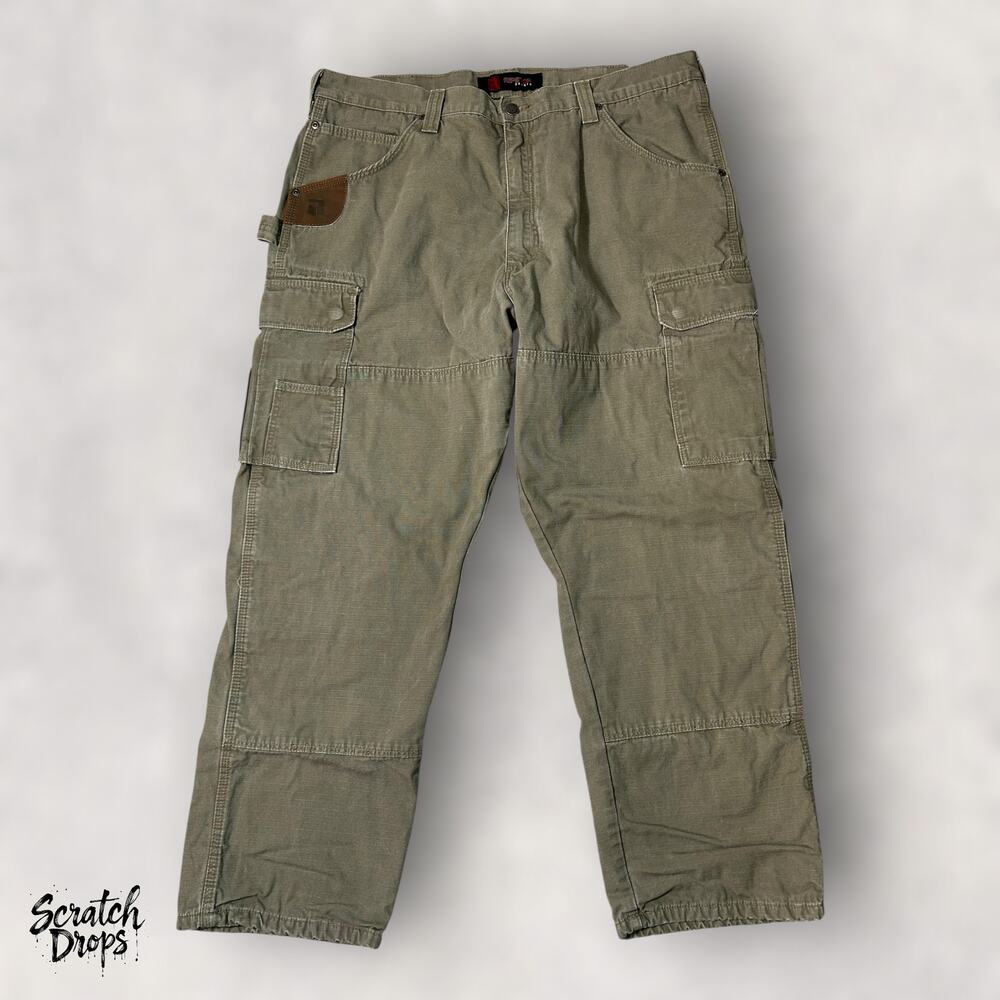 Ripstop Men's Pants Size 40x30 Double Knee Workwear Grunge Cotton Durable M09